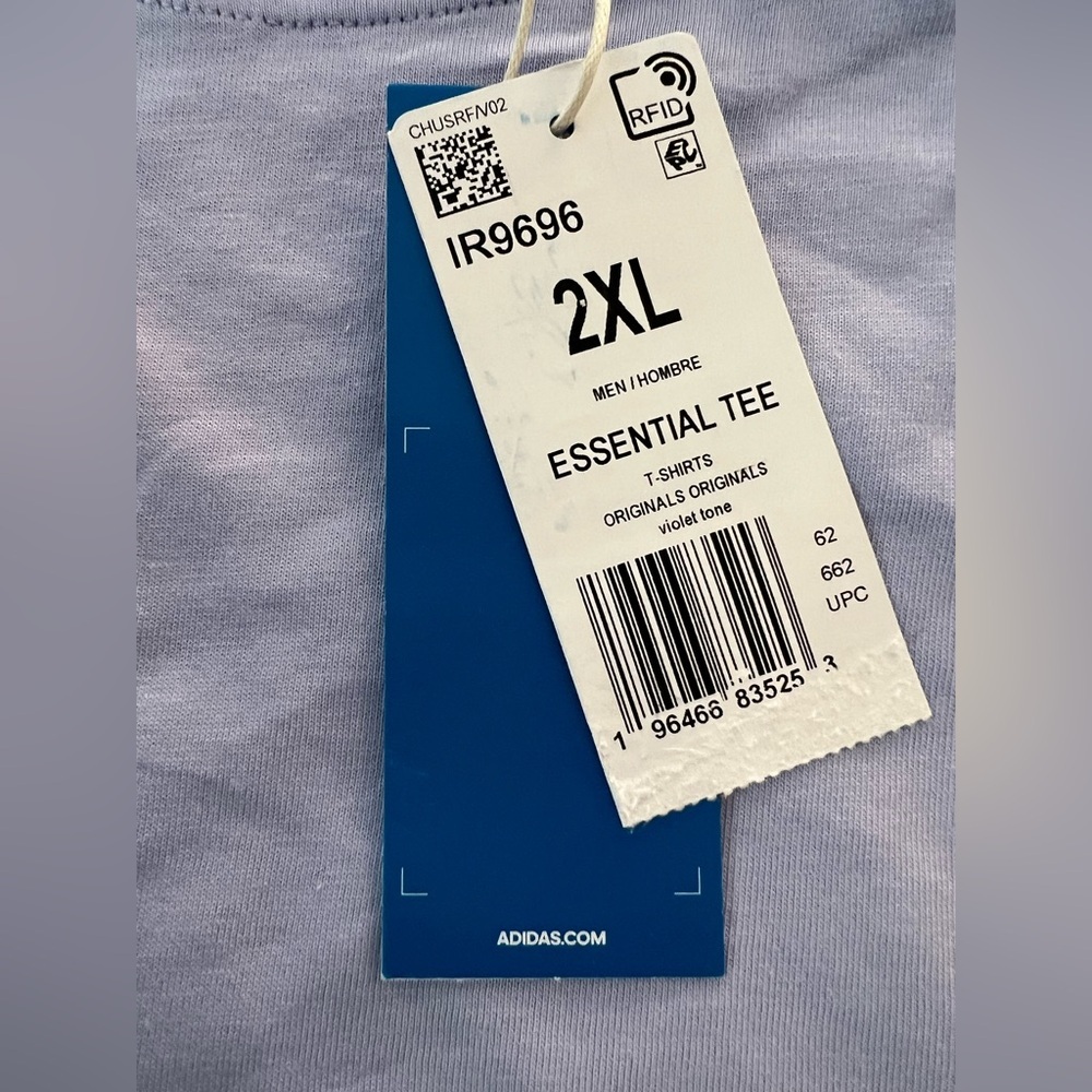 Adidas Originals Essential Tee Mens 2XL Violet Tone NEW Trefoil Logo Shirt - Picture 6 of 8